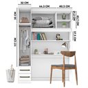 Ver imagem 3 de Guarda Roupa Modulado Solteiro Com Cabeceira Ou Escrivaninha Branco Tower Zanzini