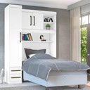 Ver imagem 1 de Guarda Roupa Modulado Solteiro Com Cabeceira Ou Escrivaninha Branco Tower Zanzini