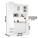 Ver imagem 4 de Guarda Roupa Modulado Solteiro Com Cabeceira Ou Escrivaninha Branco Tower Zanzini
