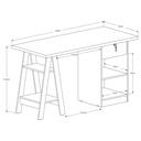 Ver imagem 5 de Mesa de Estudo Escrivaninha Cavalete com Gaveta Bali:off White/ Canela