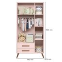 Ver imagem 3 de Berço Americano 3820 e Guarda Roupa Roupa 3830 Q Encanto Retrô Rosa com Colchão da Gazin - Qmovi