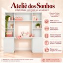 Ver imagem 3 de Mesa de Costura com Estante e 2 Portas para Ateliê 180cm Multimóveis MP6112 Branco