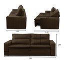 Ver imagem 3 de Sofá Retrátil e Reclinável 2 lugares com Molas 1,80m Eloa Suede Marrom Madelina
