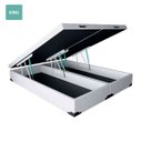 Ver imagem 2 de Cama Box Baú King Bipartido Sintético Branca 193x203