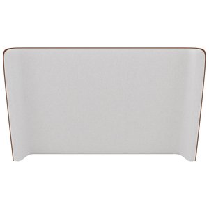 Cabeceira Corea King Curva Orgânico Courino Caramelo / Bouclé Suave Off White - Sallar Home