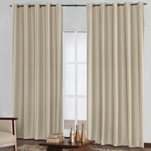 Cortina para Sala ou Quarto 4,00x2,80m Blackout Tecico para Varão de 3 Metros - Palha
