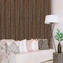 Ver imagem 2 de Kit 10 Unidades de Painel Ripado Teca Envelhecida Prime Pvc para Decoração Moderna de Ambientes 2,9m