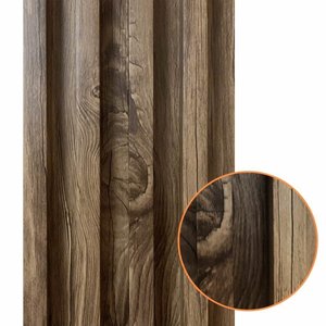 Kit 10 Unidades de Painel Ripado Teca Envelhecida Prime Pvc para Decoração Moderna de Ambientes 2,9m