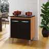 Balcao para Cooktop Jade Moblis 5 Bocas - Savana/preto - 2
