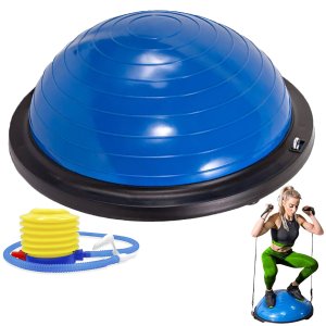 Bola Bosu Com Elastico Treino Yoga Academia Pilates Fisioterapia Reabilitaçao Equilibrio Força Step 