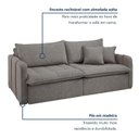 Ver imagem 3 de Sofá Cama Retrátil e Reclinável 3 Lugares Linho Cinza Michigan 200cm Yescasa