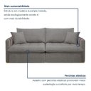 Ver imagem 5 de Sofá Cama Retrátil e Reclinável 3 Lugares Linho Cinza Michigan 200cm Yescasa