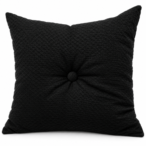Almofadas com Botão para Sofás e Camas Decorativas un. Diversas Cores Macias:Preto