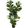 Arvore Planta 3 Hastes Ficus Lyrata Artificial Realista Permanente Decor - 1