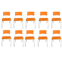 Ver imagem 2 de Kit 10 Cadeira Iso Infantil Laranja Escolar e Creche