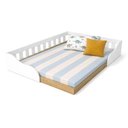 Ver imagem 4 de Cama Infantil de Chão Montessoriana de Casal com Proteção Lateral BCA33 Cor Branco/Mel - BRV Móveis