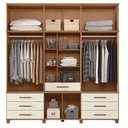 Ver imagem 4 de Guarda Roupa Casal Londres Capelinha e Cômoda Havana Master 11 Gavetas MDF MDP Jatobá Areia Santos