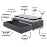 Base Box Cama Solteiro Sapateira Suede Cinza e Colchão Cama Inhouse Ecoflex 88x188 - 9
