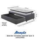 Ver imagem 5 de Base Box Cama Solteiro Sapateira Suede Cinza e Colchão Cama Inhouse Ecoflex 88x188