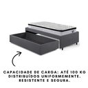Ver imagem 3 de Base Box Cama Solteiro Sapateira Suede Cinza e Colchão Cama Inhouse Ecoflex 88x188