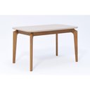 Ver imagem 1 de Mesa P/ Cozinha Cimol Ficus C/ Tampo Madeirado C/ Vidro 130cm Carvalho/off White