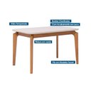 Ver imagem 2 de Mesa P/ Cozinha Cimol Ficus C/ Tampo Madeirado C/ Vidro 130cm Carvalho/off White