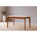 Ver mais imagens de Mesa P/ Cozinha Cimol Ficus C/ Tampo Madeirado C/ Vidro 130cm Carvalho/off White