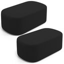 Ver imagem 1 de Kit 02 Puffs Decorativos Orgânicos para Living Quarto 100cm Doha W01 Bouclê Preto - Lyam Decor