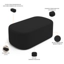Ver imagem 4 de Kit 02 Puffs Decorativos Orgânicos para Living Quarto 100cm Doha W01 Bouclê Preto - Lyam Decor