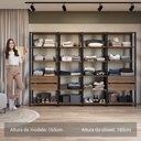 Ver imagem 5 de Guarda-roupa Closet Modulado 4 Gavetas 18 Prateleiras 258cm Valencia Madesa