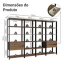 Ver imagem 4 de Guarda-roupa Closet Modulado 4 Gavetas 18 Prateleiras 258cm Valencia Madesa
