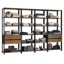 Ver imagem 3 de Guarda-roupa Closet Modulado 4 Gavetas 18 Prateleiras 258cm Valencia Madesa