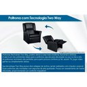 Ver imagem 3 de Poltrona Reclinável p/ Sala MH 1237 Two Way c/ Pés Courano Preto - Herval