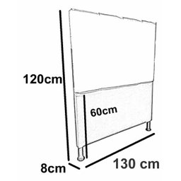 Cabeceira de Cama Box Viúva + Frame 130cm Estofada Laura Bg - 3