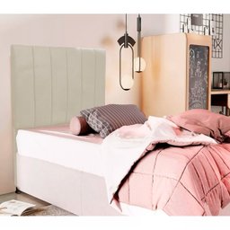 Cabeceira de Cama Box Viúva + Frame 130cm Estofada Laura Bg - 2