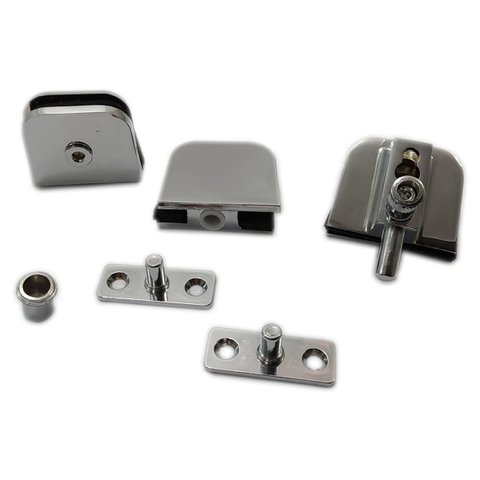 Kit janela pivotante para vidro temperado blindex - Cromado