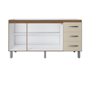 Ver imagem 3 de Balcão de Pia 150m Diana sem Cuba/tampo com 3 Portas 3 Gavetas - Savana/off White Móblis