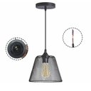 Ver imagem 1 de Lustre Pendente Abajur Cupula Decoraçao Casa Quarto Sala Copa Iluminaçao Metal Aramado Ajustavel Luz