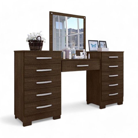 Conjunto para Quarto de Cômodas e Penteadeira Pétala Malbec