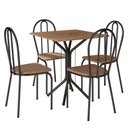 Ver imagem 1 de Kit Mesa de Jantar Thaisa 67,5cm com 04 Cadeiras Texas Ratan Ferro Preto - Pallazio