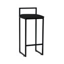 Ver imagem 3 de Kit 2 Banquetas Altas Industriais em Aço Dori Preto Assento Suede Preto