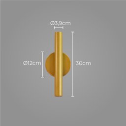 Arandela Tubo Cilindro 30cm 2 Fachos Dourada P/ 2 Mr11 St2773 - 3
