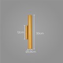 Ver imagem 2 de Arandela Tubo Cilindro 30cm 2 Fachos Dourada P/ 2 Mr11 St2773