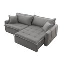 Ver imagem 4 de Sofá Cama Linho em Madeira Eucalipto 220cm Braço 20cm Arizona Meu Sofá Online