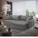 Ver imagem 1 de Sofá Cama Linho em Madeira Eucalipto 220cm Braço 20cm Arizona Meu Sofá Online