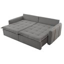 Ver imagem 5 de Sofá Cama Linho em Madeira Eucalipto 220cm Braço 20cm Arizona Meu Sofá Online
