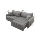 Ver imagem 3 de Sofá Cama Linho em Madeira Eucalipto 220cm Braço 20cm Arizona Meu Sofá Online