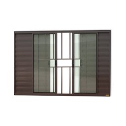 Janela Janela Veneziana Confort 6 Folhas com Grade Vidro Liso 120cm x 200cm Brimak - 1