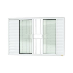 Janela Janela Veneziana Confort 6 Folhas com Grade Vidro Liso 120cm x 200cm Brimak - 1