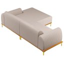 Ver imagem 3 de Sofá 265cm 4 Lugares Chaise Direito Pés Gold C-107 Bege
